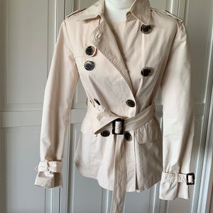 Sinéquanone, France,  Cream Colored Cotton Pea Coat - Euro 40, US 8 Medium
